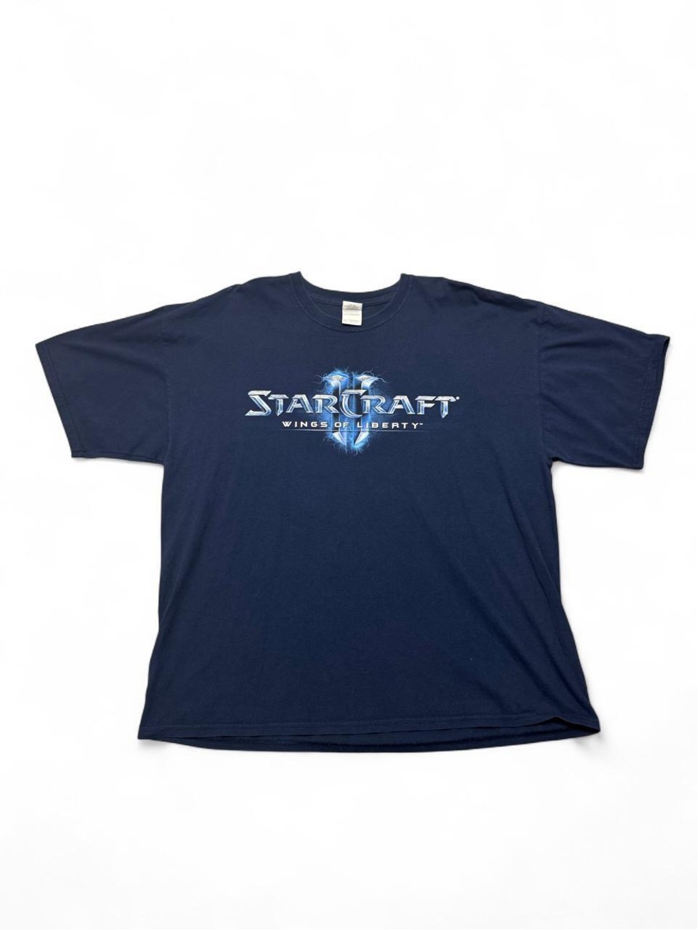 Vintage StarCraft II wings of liberty video game promo tee blue XXL mens